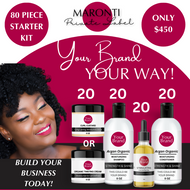 BUILD YOUR BUSINESS TODAY FOR UNDER $500 with this SIMPLE 80 PIECE STARTER KIT - 20 Shampoo, 20 Conditioner,and 20 Growth Oils. Round It Off With Your Choice Of 20 Twisting Creams or 20 Curl Custards
