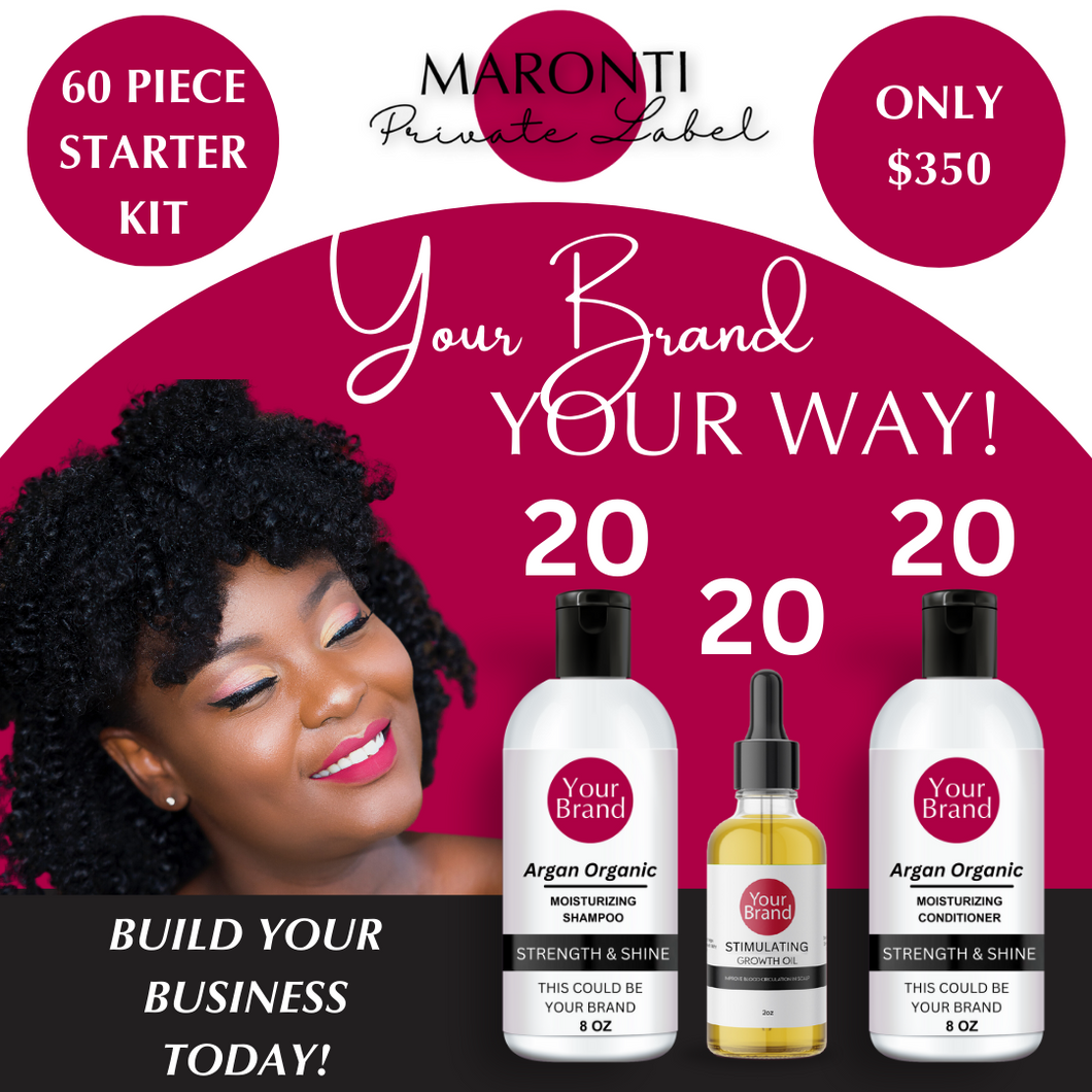 BUILD YOUR BUSINESS TODAY For Under $400 with this SIMPLE 60 PIECE STARTER KIT - 20 Shampoo, 20 Conditioner,and 20 Growth Oils